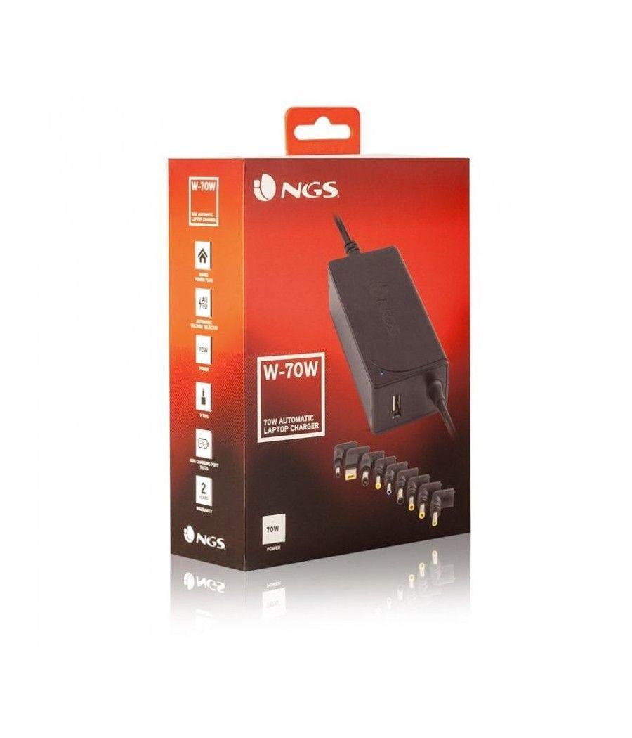 Cargador de Portátil NGS W-70W/ 70W/ Automático/ 9 Conectores/ Voltaje 18.5-20V - Imagen 3