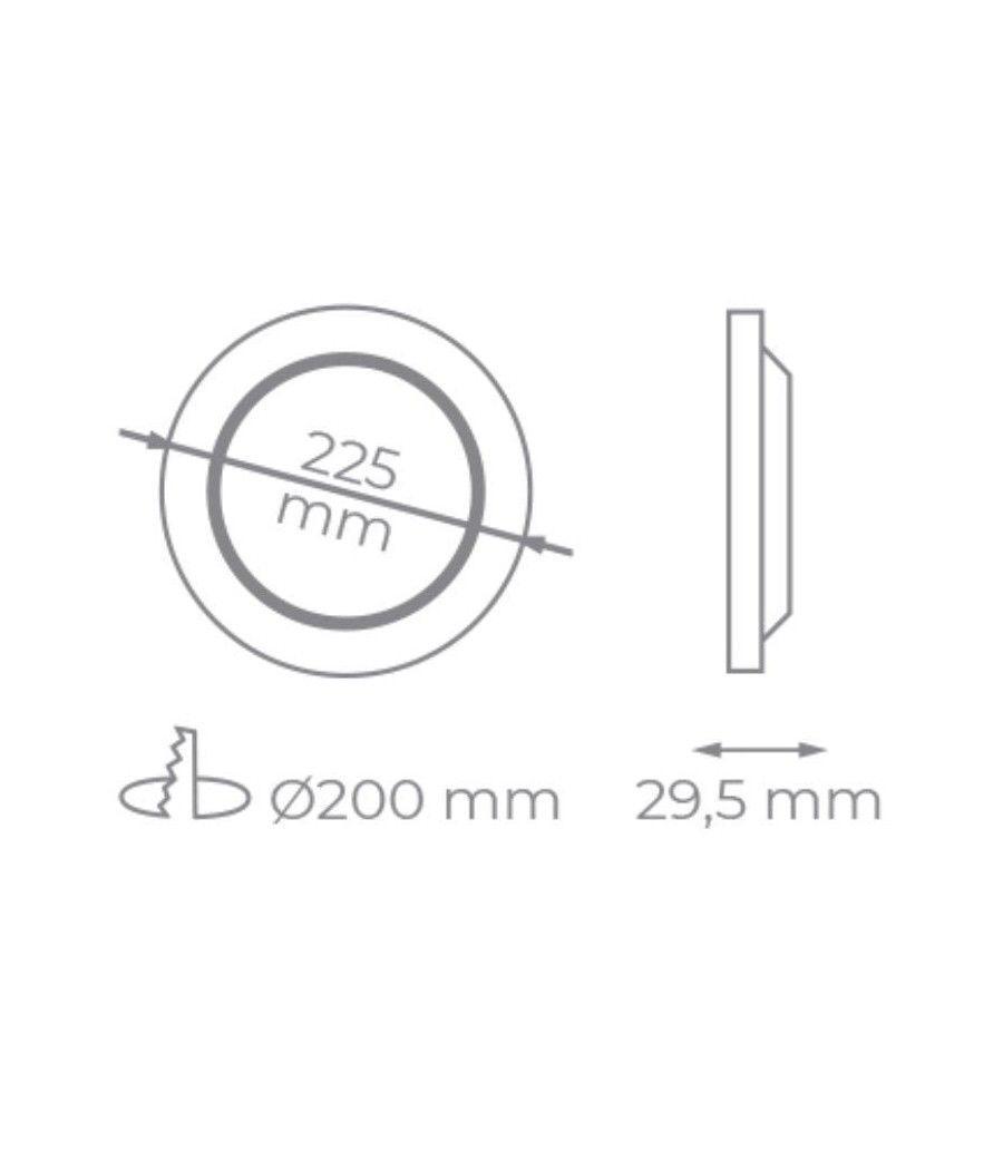 Downlight iglux ig-54-18w-f/ circular/ ø225 x 29.5mm/ potencia 18w/ 1720 lúmenes/ 6000ºk/ blanco