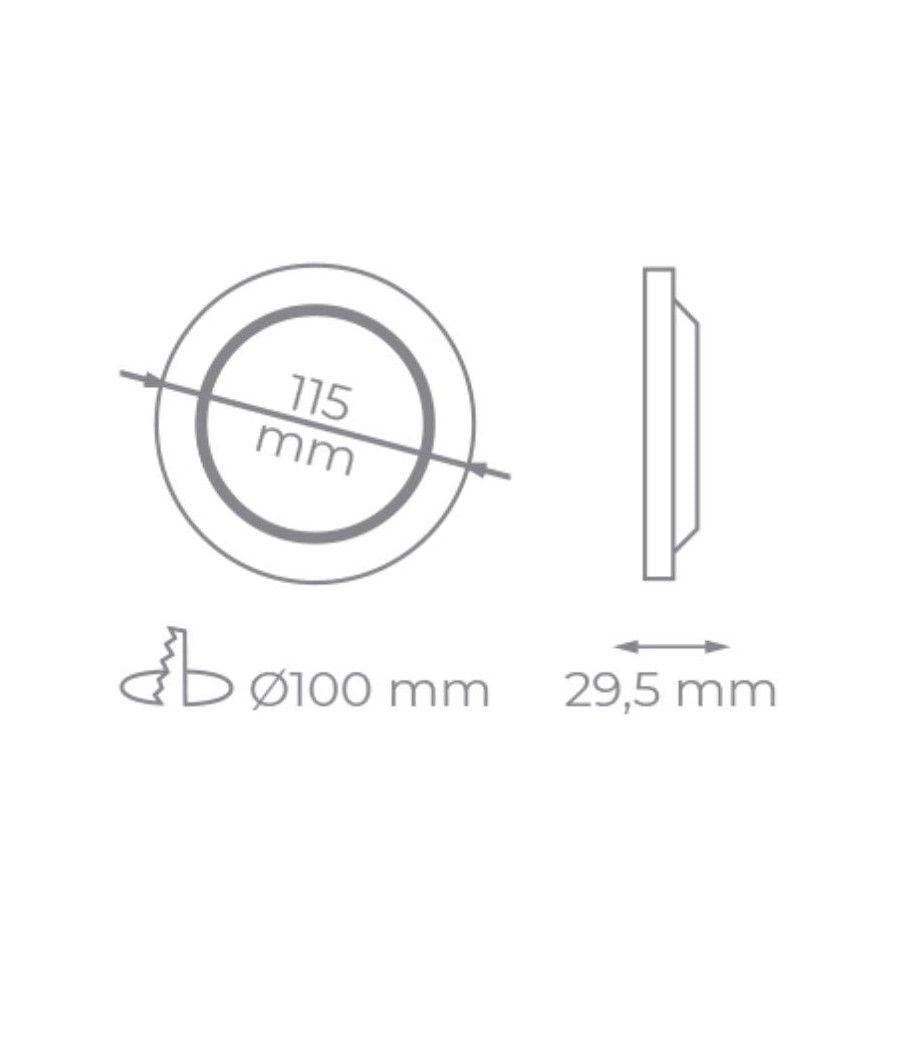 Downlight iglux ig-54-7r-f/ circular/ ø115 x 29.5mm/ potencia 7w/ 640 lúmenes/ 6000ºk/ blanco