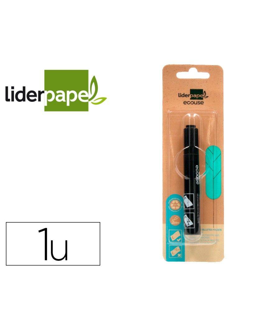 Rotulador liderpapel ecouse detector de billetes falsos cuerpo plástico 100% reciclado en blister