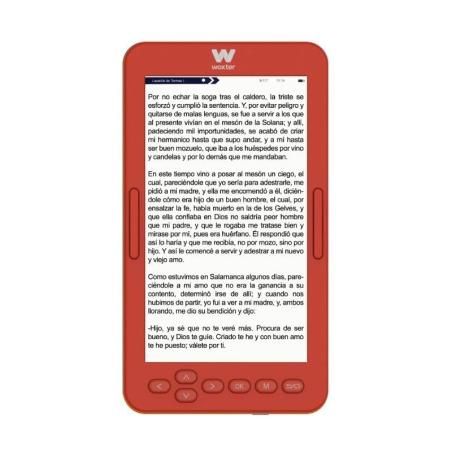 Libro electrónico ebook woxter scriba 195 s/ 4.7'/ tinta electrónica/ rojo