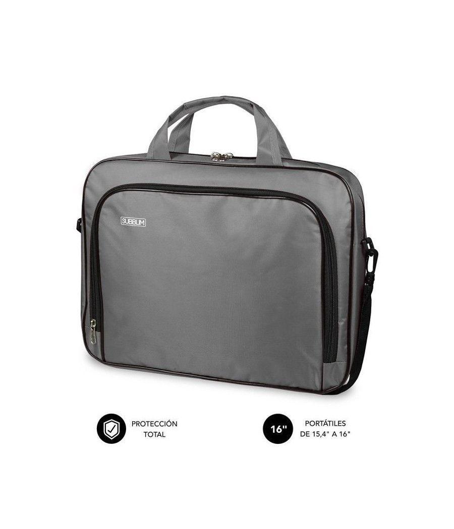 Maletín Subblim Oxford para Portátiles hasta 16'/ Gris - Imagen 1