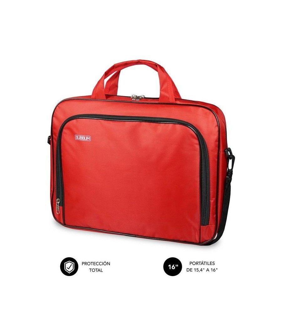 Maletín Subblim Oxford para Portátiles hasta 16'/ Rojo - Imagen 1