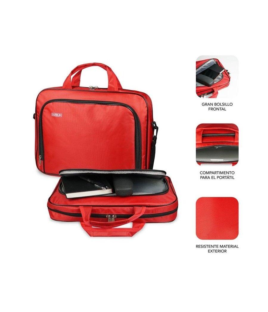 Maletín Subblim Oxford para Portátiles hasta 16'/ Rojo - Imagen 2