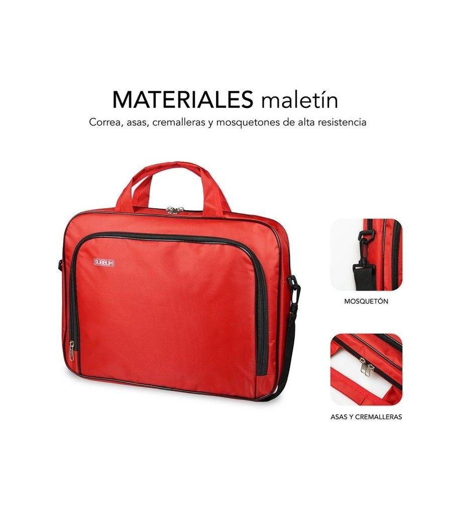 Maletín Subblim Oxford para Portátiles hasta 16'/ Rojo - Imagen 3