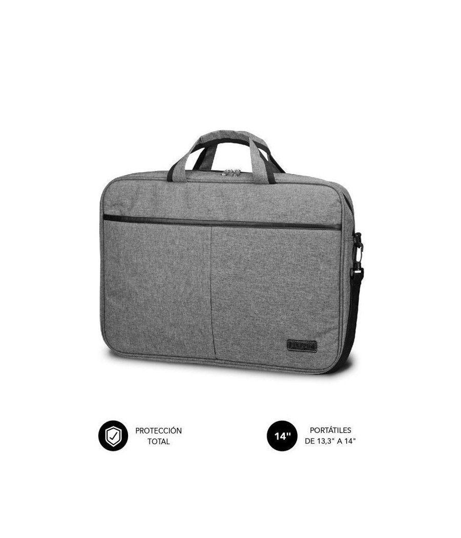 Maletín Subblim Elite Laptop Bag para Portátiles hasta 14'/ Cinta para Trolley/ Gris - Imagen 1
