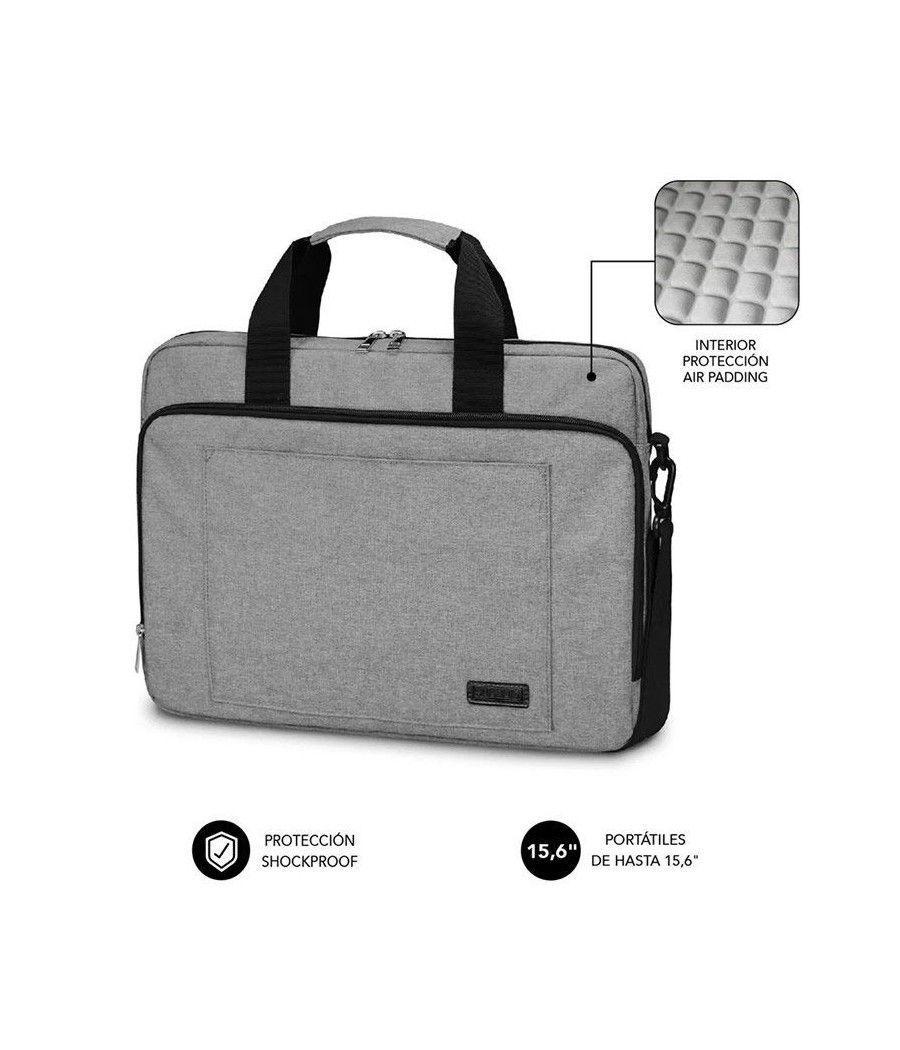 Maletín Subblim Air Padding Laptop Bag para Portátiles hasta 15.6'/ Cinta para Trolley/ Gris - Imagen 1