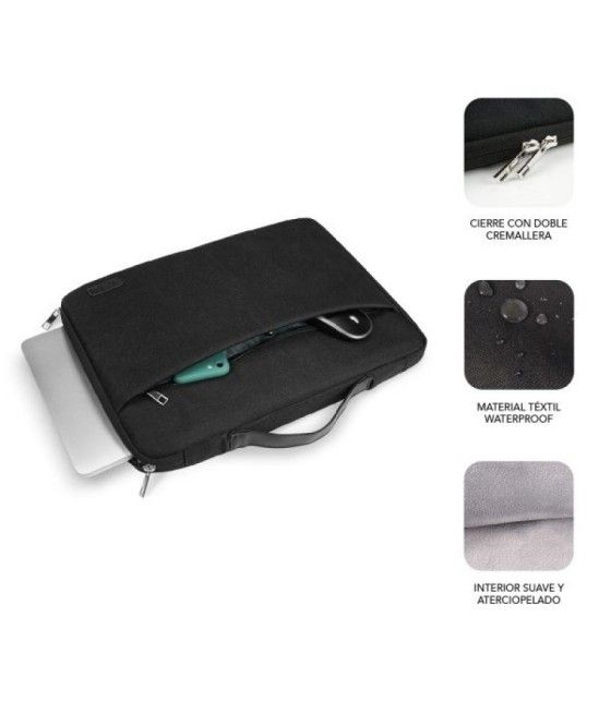Maletín Subblim Elegant Laptop Sleeve para Portátiles hasta 15.6'/ Negro - Imagen 2