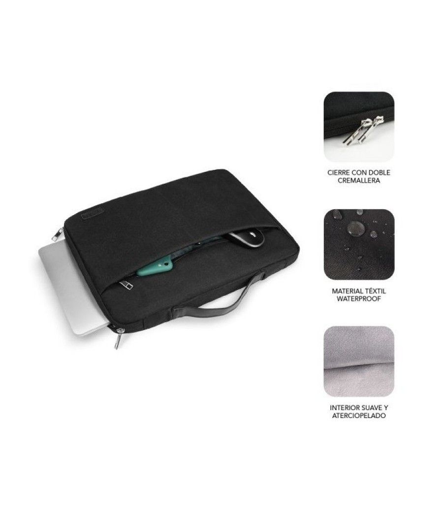 Maletín Subblim Elegant Laptop Sleeve para Portátiles hasta 15.6'/ Negro - Imagen 2