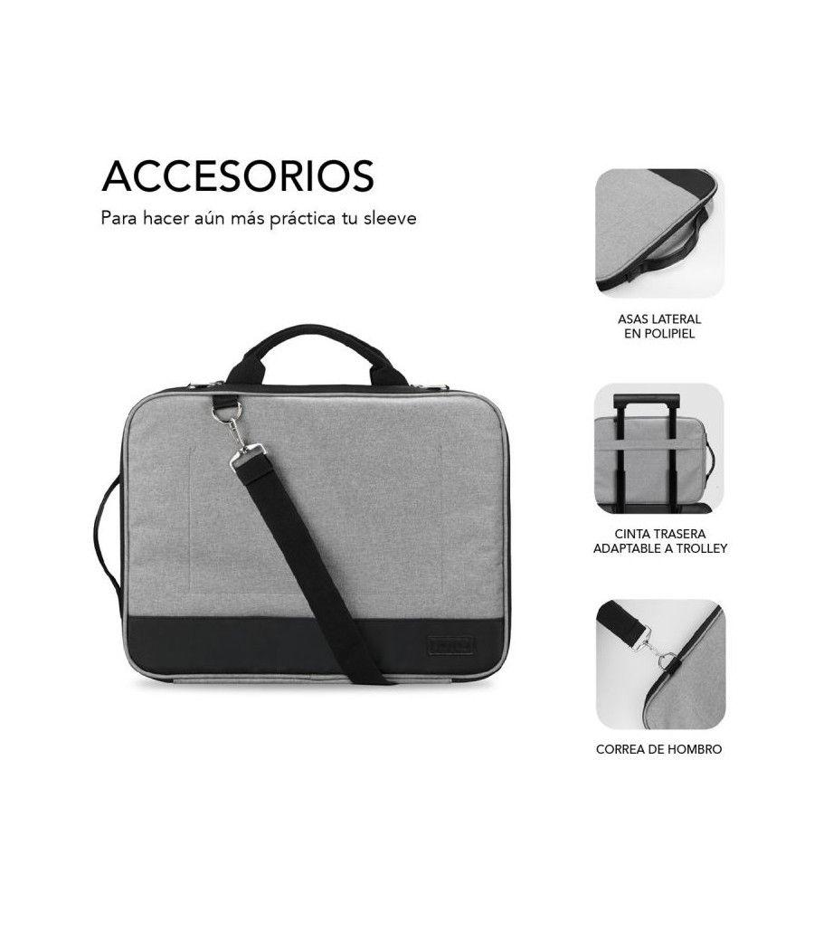 Maletín Subblim Advance Laptop Sleeve para Portátiles hasta 15.6'/ Gris - Imagen 2