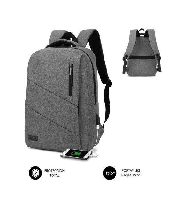 Mochila Subblim City Backpack para Portátiles hasta 15.6'/ Puerto USB/ Gris - Imagen 1