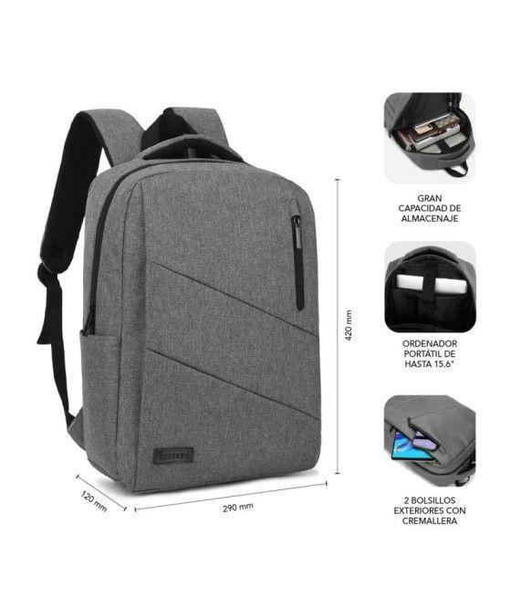 Mochila Subblim City Backpack para Portátiles hasta 15.6'/ Puerto USB/ Gris - Imagen 4