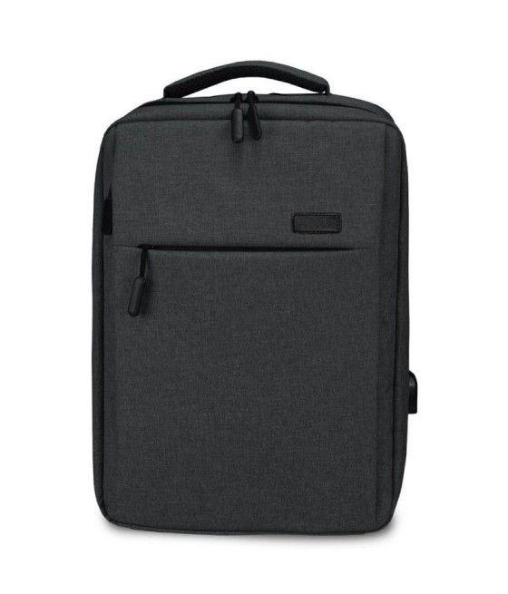 Mochila Subblim Traveller Airpadding Backpack para Portátiles hasta 15.6'/ Puerto USB/ Gris - Imagen 1