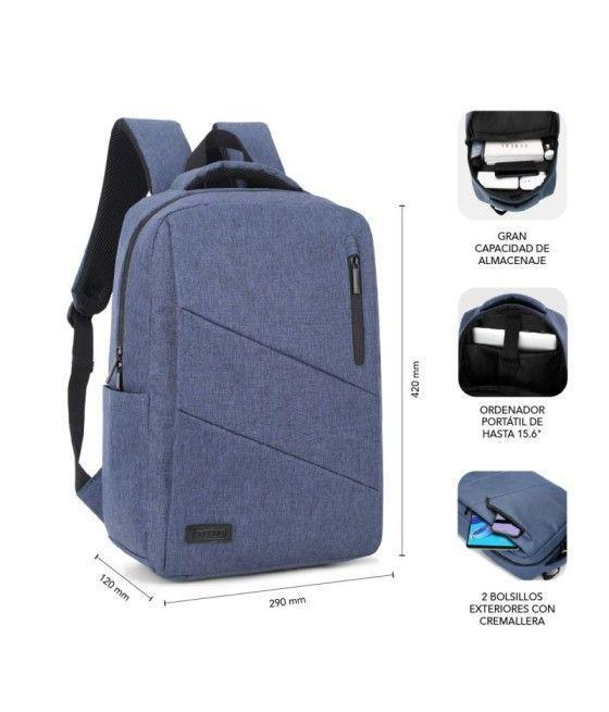 Mochila Subblim City Backpack para Portátiles hasta 15.6'/ Puerto USB/ Azul - Imagen 4