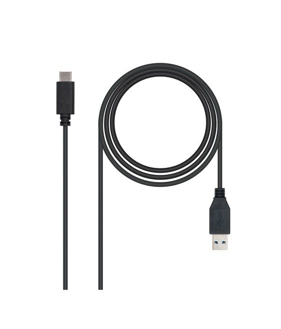 Nanocable USB 3.1, 1m cable USB USB 3.2 Gen 2 (3.1 Gen 2) USB C USB A Negro - Imagen 1