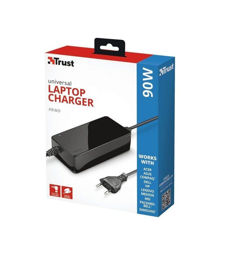 Cargador de Portátil Universal Trust Primo 22142/ 90W/ Automático/ 6 Conectores/ Voltaje 18-20V - Imagen 3