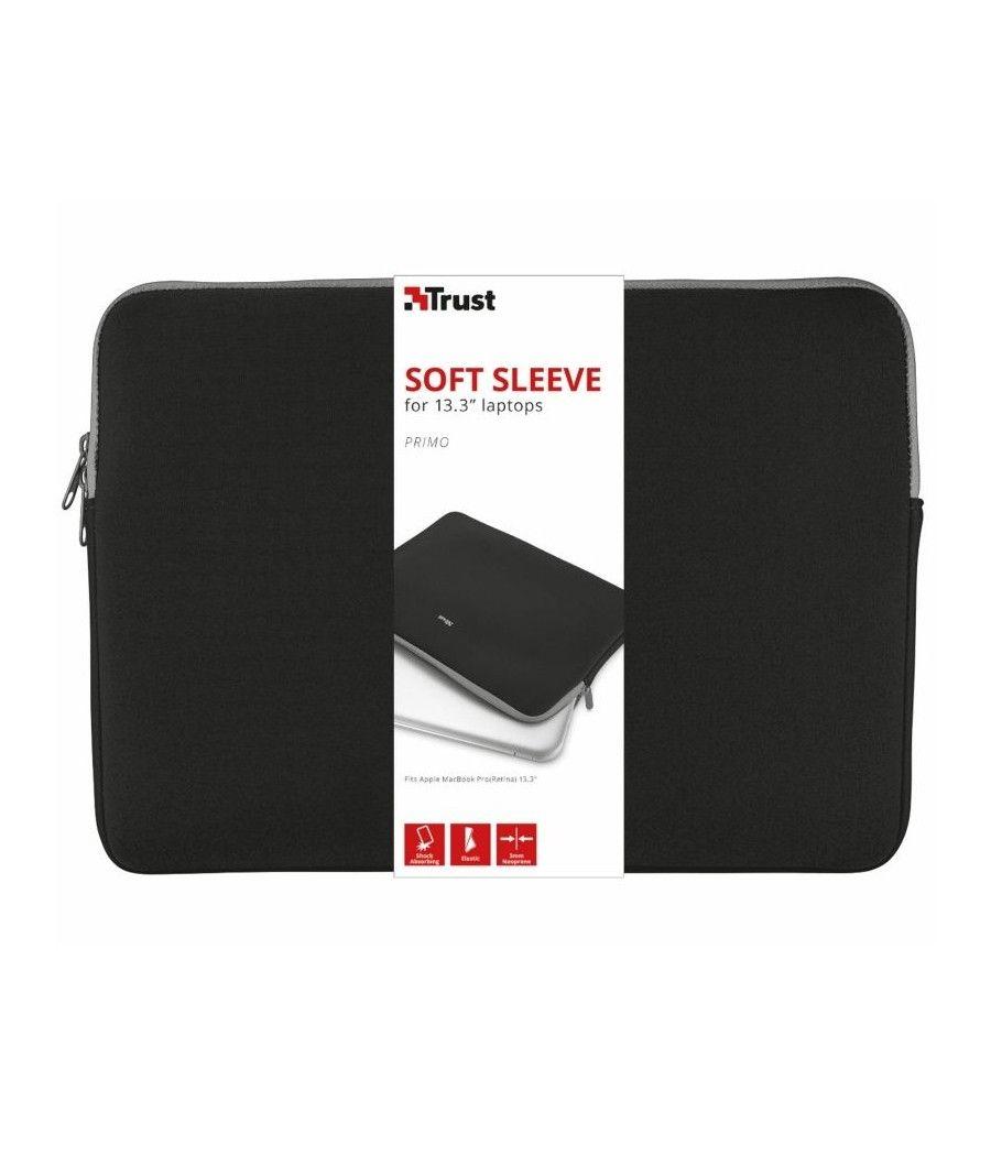 Funda Trust Primo Soft Sleeve para Portátiles hasta 13.3'/ Negra - Imagen 1
