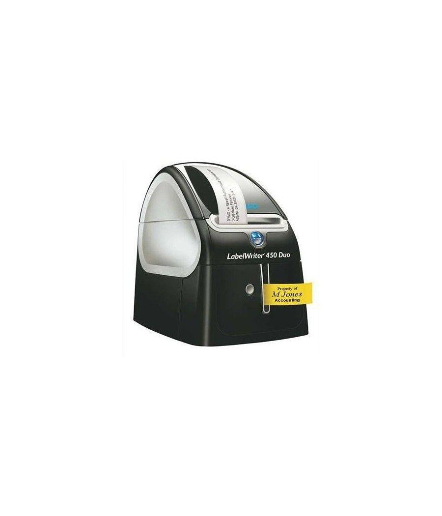 Dymo etiquetadora - rotuladora electrónica labelwriter negro - plata modelo 450 duo (térmica directa, 600 x 300 dpi, 71 ipm, 56 