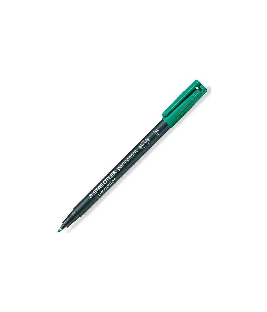 Staedtler rotulador permanente lumocolor 318 f verde pack 10 unidades