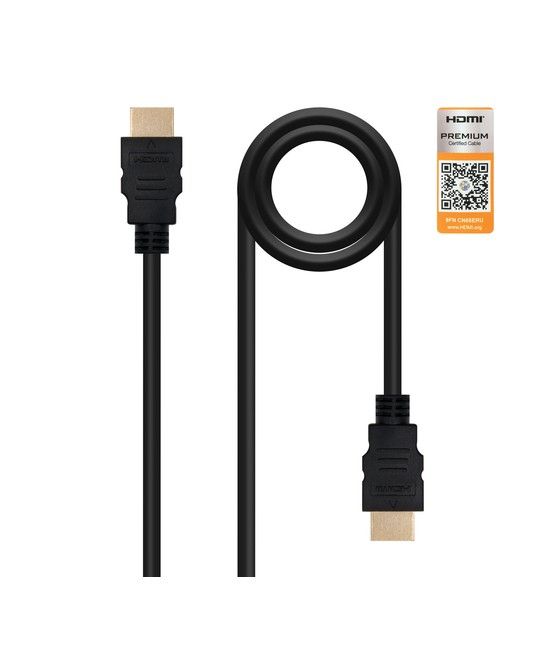Nanocable HDMI V2.0, 0.5m cable HDMI 0,5 m HDMI tipo A (Estándar) Negro - Imagen 1
