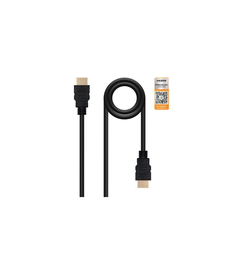 Nanocable HDMI V2.0, 0.5m cable HDMI 0,5 m HDMI tipo A (Estándar) Negro - Imagen 1