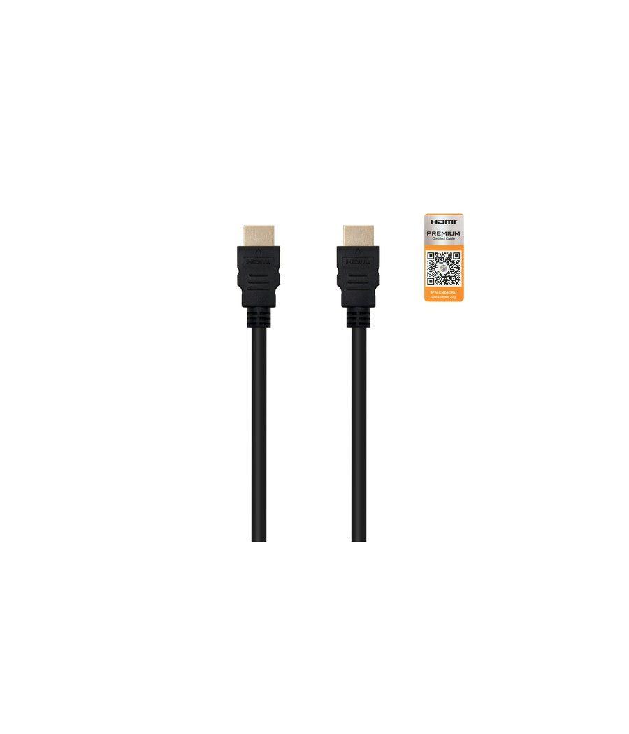 Nanocable HDMI V2.0, 0.5m cable HDMI 0,5 m HDMI tipo A (Estándar) Negro - Imagen 2