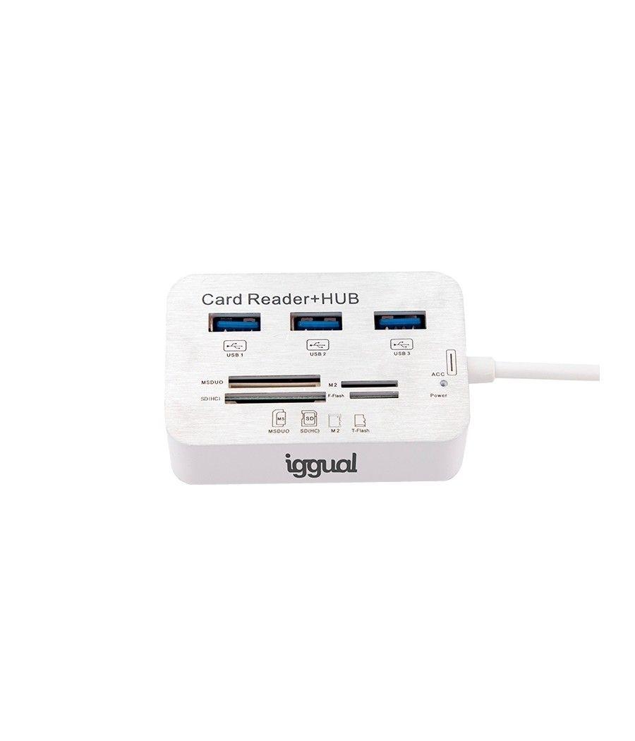 Iggual hub usb 3.0 x 3p + lector tarjetas usb 3.0