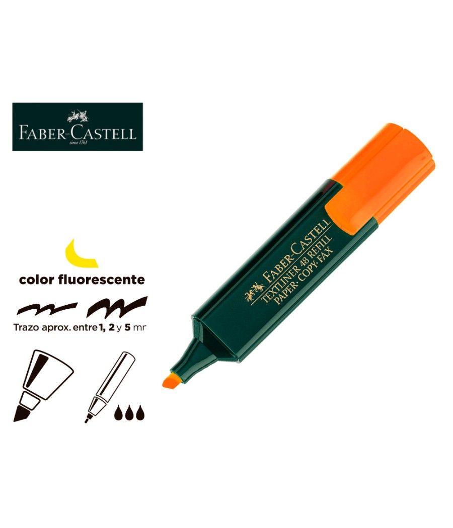 Rotulador faber fluorescente 48-15 naranja pack 10 unidades