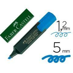 Rotulador faber fluorescente 48-51 azul pack 10 unidades