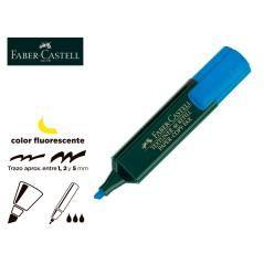 Rotulador faber fluorescente 48-51 azul pack 10 unidades