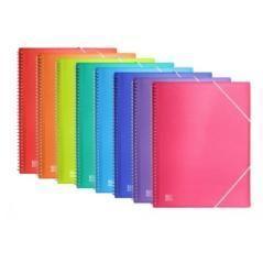 Oxford carpeta con 30 fundas cristal espiral con gomas urban pp colores surtidos a4 -10u-