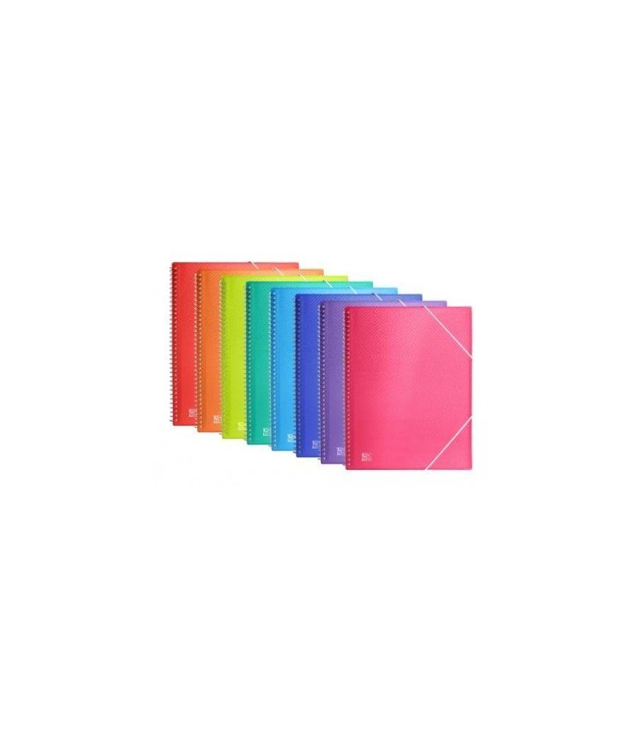 Oxford carpeta con 30 fundas cristal espiral con gomas urban pp colores surtidos a4 -10u-