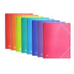 Oxford carpeta con 20 fundas cristal espiral con gomas urban pp colores surtidos a4 -10u-