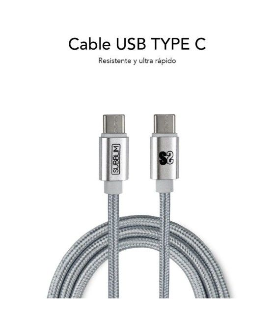Cargador de pared subblim sub-chg-3wpd01/ usb + cable usb tipo-c/ 2.4a/ blanco