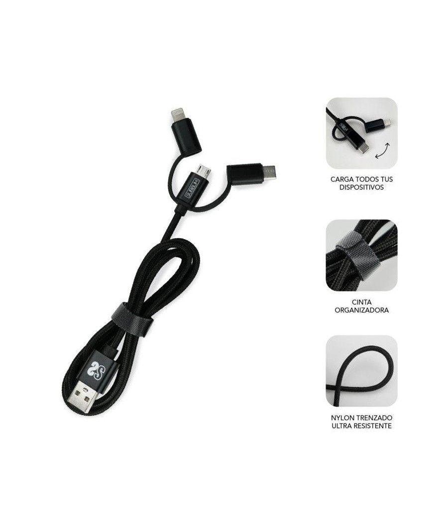 Cargador de Coche Subblim SUB-CHG-4CC002/ 2xUSB + Cable USB 3 en 1/ 2.4A/ Negro - Imagen 4