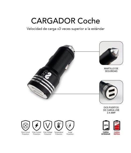 Cargador de Coche Subblim SUB-CHG-4CC002/ 2xUSB + Cable USB 3 en 1/ 2.4A/ Negro - Imagen 5