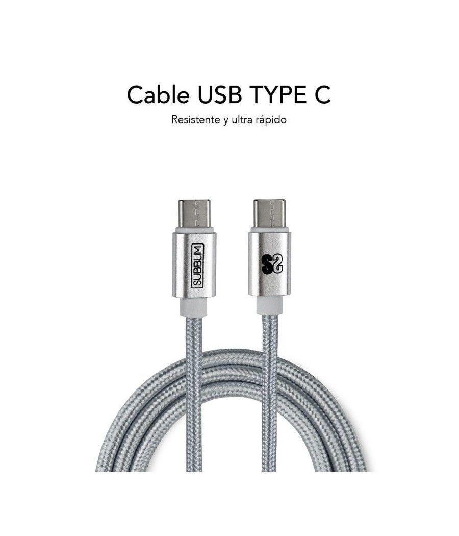 Cargador de Coche Subblim SUB-CHG-5CPD01/ 2xUSB + Cable USB Tipo-C/ 2.4A/ Plata - Imagen 2