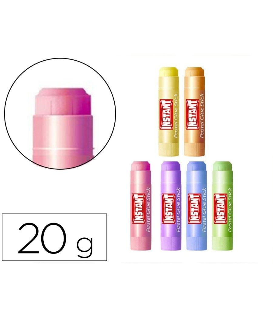 Pegamento en barra instant colores pastel 20 gr pack 12 unidades
