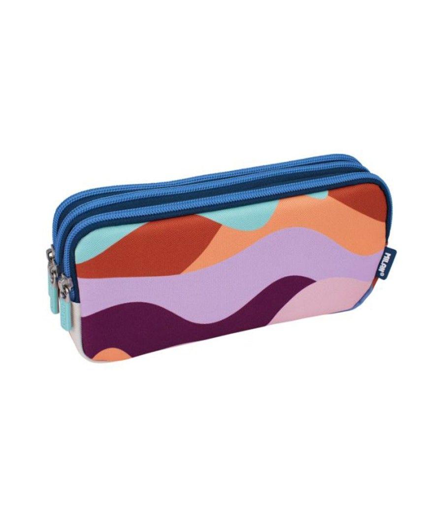 Bolso escolar portatodo milan the fun multicolor 3 cremalleras 220x80x100 mm