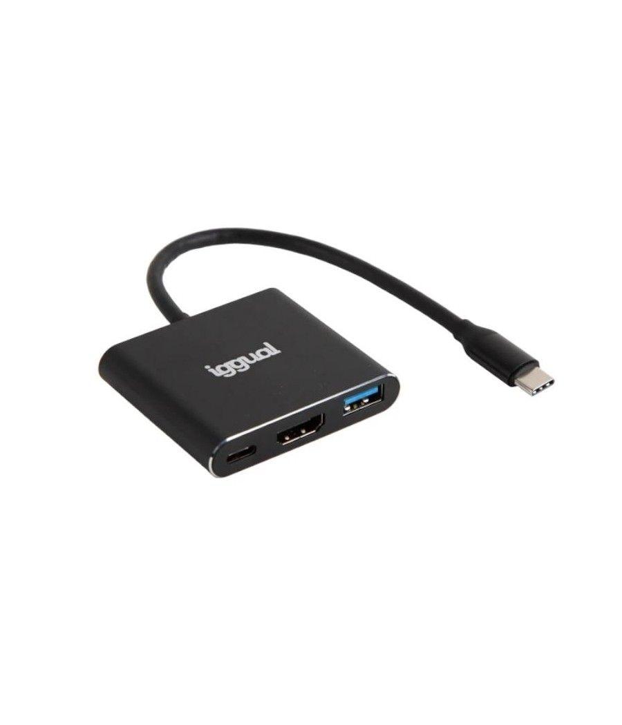 Iggual hub tipo c 3 en 1 hdmi usb3.0 pd100w