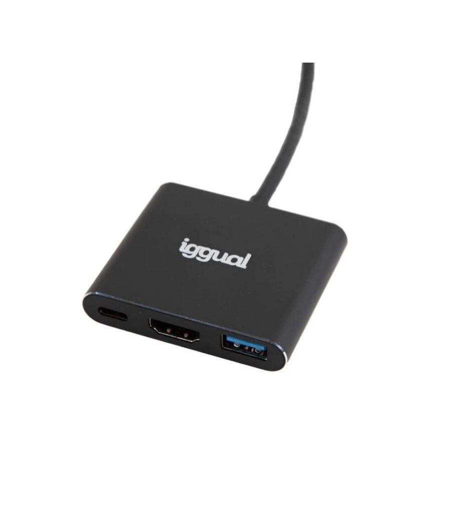 Iggual hub tipo c 3 en 1 hdmi usb3.0 pd100w