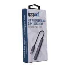 Iggual hub usb 3 puertos usb 2.0 + 1 usb 3.0 thin