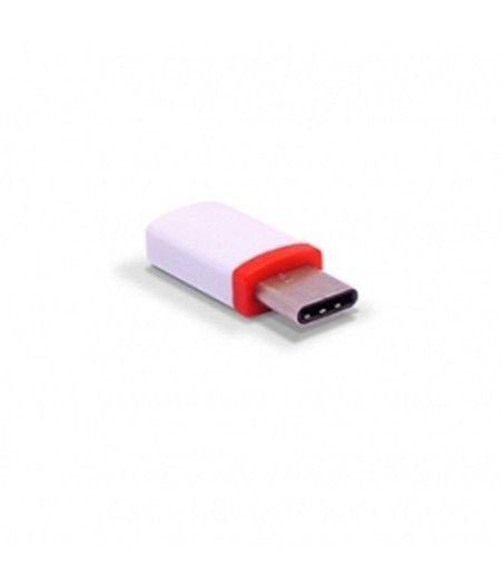 Adaptador Micro USB 3GO A201 Micro USB Hembra - USB Tipo-C Macho/ Blanco y Rojo - Imagen 1