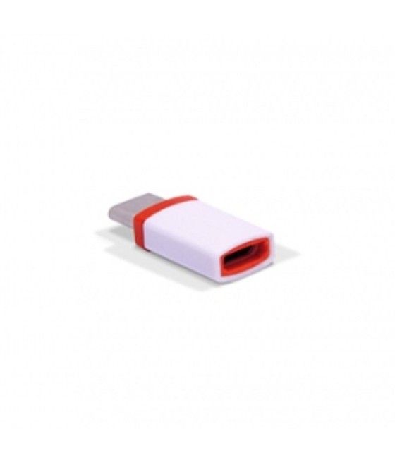 Adaptador Micro USB 3GO A201 Micro USB Hembra - USB Tipo-C Macho/ Blanco y Rojo - Imagen 2