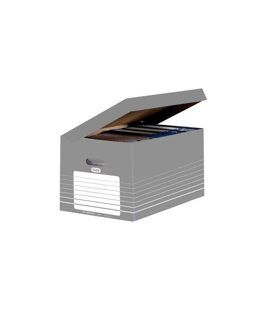Elba caja contenedor tapa integrada automontable 34,5x45cm gris