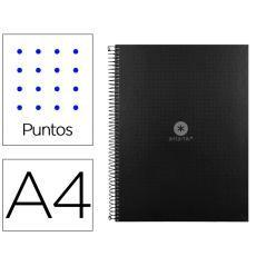 Cuaderno espiral liderpapel a4 micro antartik tapa forrada80h 90 gr rayado puntos 1 banda 4 taladros negro