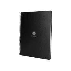 Cuaderno espiral liderpapel a4 micro antartik tapa forrada80h 90 gr rayado puntos 1 banda 4 taladros negro