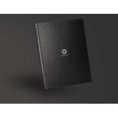 Cuaderno espiral liderpapel a4 micro antartik tapa forrada80h 90 gr rayado puntos 1 banda 4 taladros negro