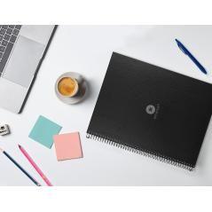 Cuaderno espiral liderpapel a4 micro antartik tapa forrada80h 90 gr rayado puntos 1 banda 4 taladros negro