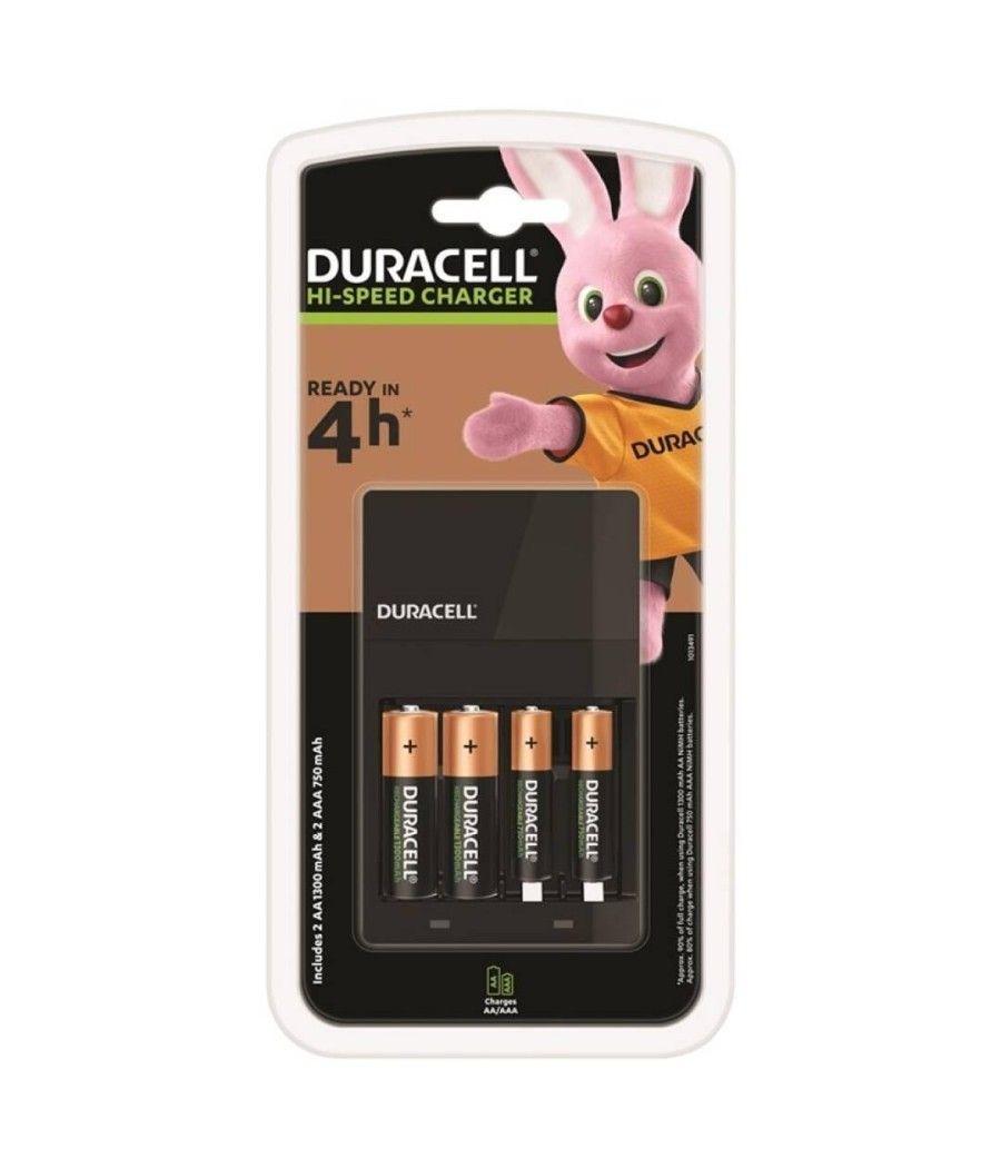 Duracell cargador de pilas aaa/aa (4 pilas recargables 2 aa + 2aaa incluidas)